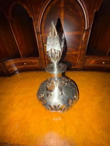 Alvin Sterling Silver Overlay Steuben Glass Bottle & Stopper - Picture 1 of 1
