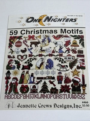 Jeanette Crews Designs One Nighters 59 Christmas Motifs Cross Stitch Pattern - Image 1 of 4