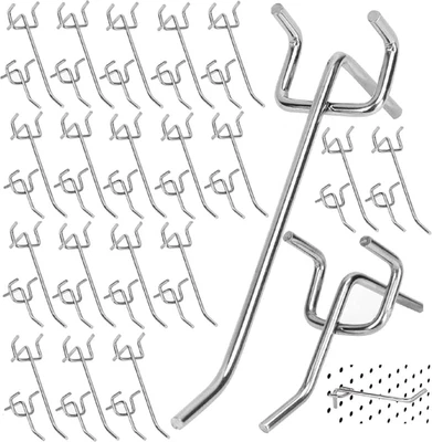 Ganci Pannello, Accessori per Pannelli Perforati, Forato Ganci in Metallo, 40PCS - Immagine 1 di 4