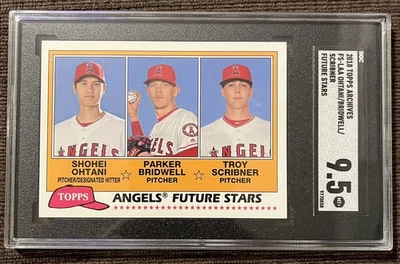 2018 Topps Archives Future Stars Shohei Ohtani RC Rookie Angels Dodgers SGC 9.5 - Image 1 of 2