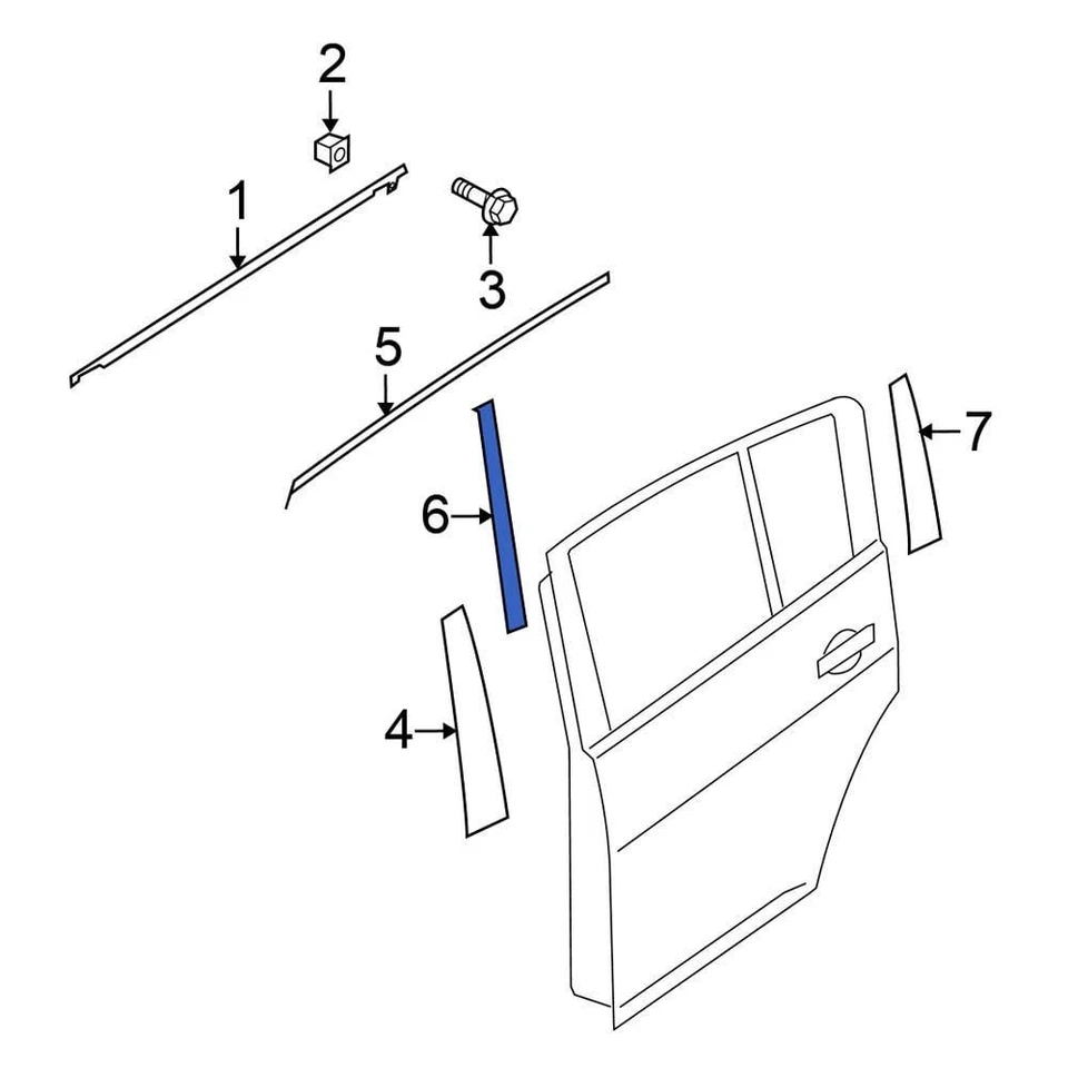For Nissan Versa 2007-2012 Nissan 80819EL000 Front Left Rearward Black Out Tape Foto 1 de 1