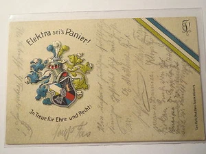 Verbindung Elektra Mittweida - 1915 - geprägtes Wappen / Karte Studentika - Bild 1 von 1