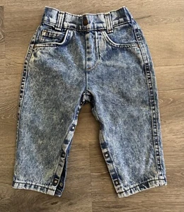 Vintage 90’s Little Levi’s Orange Tab ACID WASH Denim Jeans Size 24 Months 🔥 - Picture 1 of 9