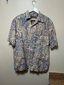 Tori Richard Silk and Linen Short Sleeve Button Up Shirt - Size L - Picture 1 of 3