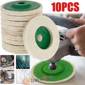 10 piezas discos de pulido de lana de 4" para amoladoras angulares almohadillas pulidoras de rueda de acabado EE. UU. - Imagen 1 de 17