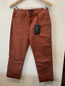 Prosperity Women’s Petite Size:30P Ankle Length Cuffed Hem Pants Brick Orange - Picture 1 of 5
