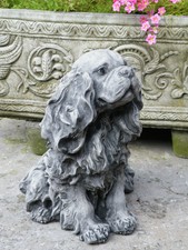 King Charles MÃO ORNAMENTO DE Jardim Pedra Fundido Cachorro Estátua memorial ⧫ onefold-Uk