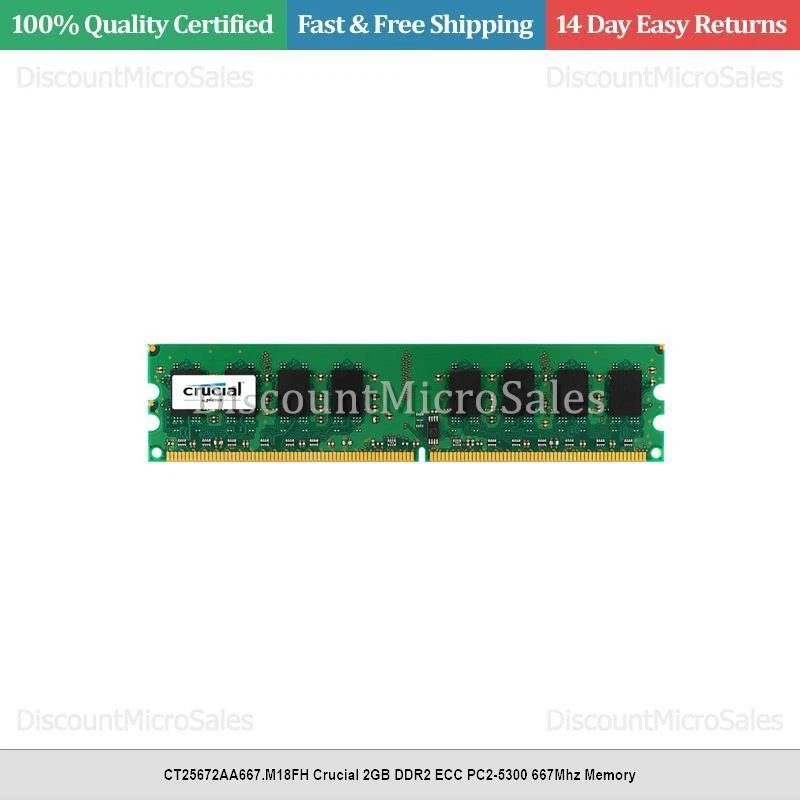 CT25672AA667.M18FH Crucial 2GB DDR2 ECC PC2-5300 667Mhz Memory - Image 1 of 1