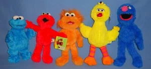 Sesame Street Big Bird-Zoe-Grover-Elmo-Cookie Monster-Plush Muppet Doll LOT-5 - Picture 1 of 12