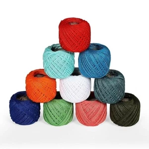 Cotton Crochet Thread Yarn Knitting Craft Making multicolor Set Of 10 - Picture 1 of 2
