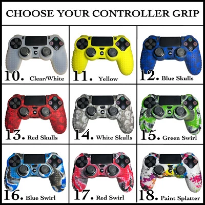 PS4 握把硅胶橡胶外壳 保护套 适合索尼 Playstation 4 控制器 美国 — 第 1/4 张图片