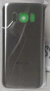 OEM Samsung Galaxy S7 Original Battery Door Glass Back Cover - Silver - Picture 1 of 4