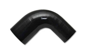 Vibrant 1.75in ID x 2in ID x 4in Long Gloss Black Silicone 90 Degree Transition - Picture 1 of 2