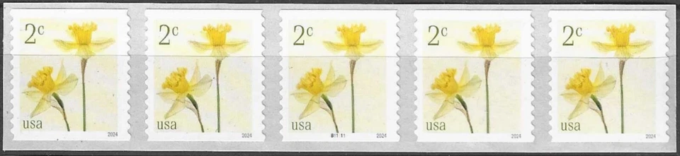 USA Sc. 5903 2c Flowers coil 2024 MNH PNC5 - Image 1 of 1