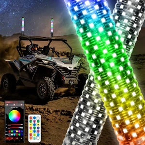 APP Dream Chasing RGB LED Whip Lights 2FT w/ Turn Signal&Brake Function 2 Pack - Bild 1 von 12
