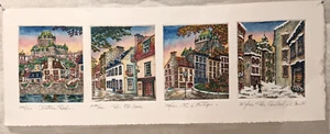 4 handfarbige Radierungen von Quebec von Pierre Maurice Jobin - Bild 1 von 9