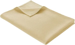 Copriletto (150X200 Cm) • Coperta Estiva Leggera in Cotone 100% Waffle Piqué • C - Foto 1 di 12