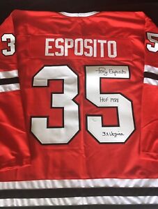 Tony Esposito Signed Autographed Red Hockey Jersey JSA Chicago Blackhawks Great