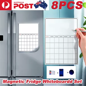 A3 Large Magnetic Fridge Whiteboard Weekly Calendar Planner White Board Set AUS - Picture 1 of 9