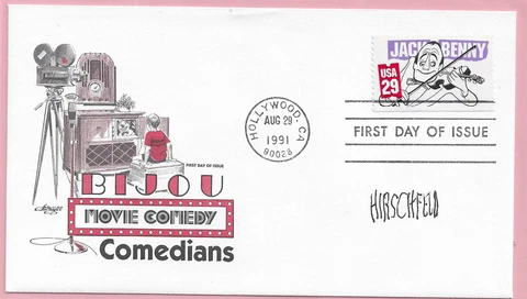 Al Hirschfeld Artist Signed Autographed "Jack Benny" First Day Cover 1991 Cover