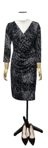 Women’s Small V-Neck Flare Dress | Knee-Length, Bust-Friendly, Elegant V2 - Picture 1 of 8