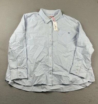 Camisa Vineyard Vines Mujer 24 Azul Rayas Relajada Mangas Largas Abotonada Nueva Con Etiquetas Foto 1 de 4