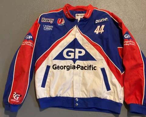 Vintage Kyle Petty #44 Georgia Pacific NASCAR Racing Water Sports Jacket Men XL Cover