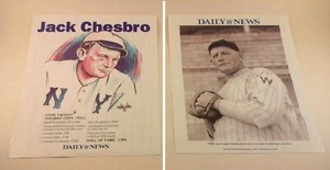 Inserto promozionale Daily News 2004 STAMPA ARTISTICA E FOTO di N.Y. Yankees JACK CHESBRO - Foto 1 di 1