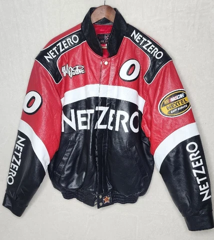 JH Designs XL Ward Burton #0 NETZERO Leather Jacket Nascar Nextel Cup Series Cover