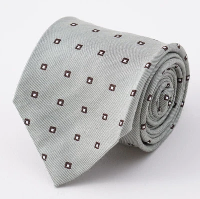 Corbata de seda con patrón jacquard verde salvia-marrón Cesare Attolini Napoli nueva con etiquetas $295 Foto 1 de 3
