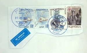 Estampillas de Albania 2008. Europa CEPT (Carta) 2008. Par 2 cancelados circulados - Imagen 1 de 1