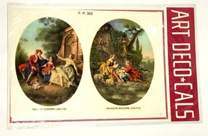 ART DECO-CALS DECALS Nicholas Lancret Francois Boucher PEZZETTI B & FIGLIO VTG - Picture 1 of 12