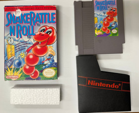Snake Rattle N Roll (Nintendo, 1991, NES) Game, Box, Dust Cover- TESTED & WORKS