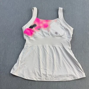 Lululemon Tank Top Women 12 White Stretch Built In Bra Unpadded Yoga Gym - Picture 1 of 11