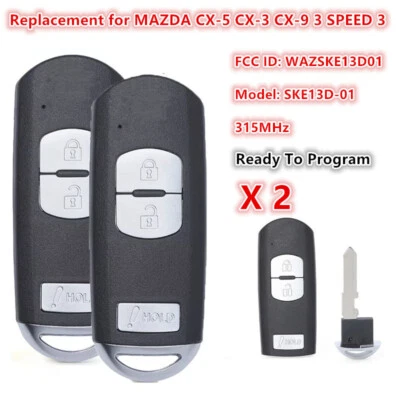 2X for MAZDA CX-5 CX-3 CX-9 3 SPEED 3 SMART KEY PROXIMITY REMOTE FOB WAZSKE13D01 - Imagem 1 de 4
