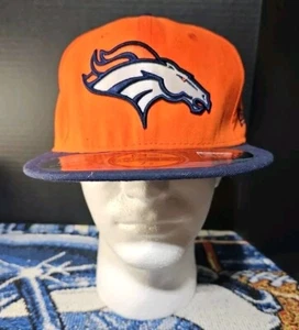 New Era 59/50 NFL Denver Broncos Football Orange Navy Fitted Cap Mens Size 7 3/8 - Picture 1 of 6