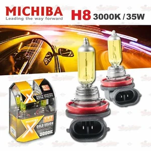 MICHIBA Scheinwerfer 12V GLÜHLAMPEN 2300K H1 H3 H4 H7 H8 H11 HB3 HB4 Yellow GELB - Bild 1 von 16