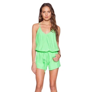 Amanda Uprichard women's Chrissy romper in bright neon lime green sz medium - Picture 1 of 9