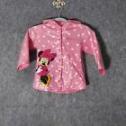 Disney Girl Minnie Mouse Raincoat 4T Snap Button Hooded Pink Lined Toys "R" Us