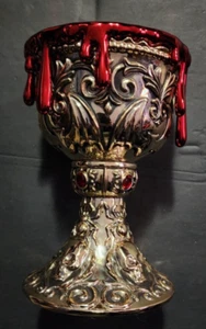 Bath & Body Works Gold Blood Drip Chalice 3 Wick Halloween 2023 Candle Holder - Picture 1 of 4