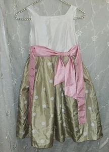 Charter Club Sz 8 Girls Easter Dress Green Floral Spring Wedding Flower Girl - Picture 1 of 5