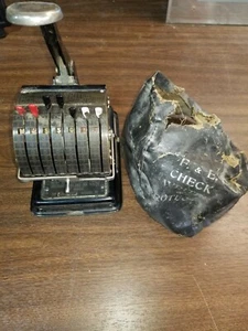 Vintage F & E Hedman Mfg. Co. Check Writer Protector Model m Antique - Picture 1 of 6