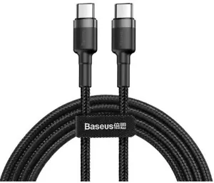 Phone Cable Baseus 60W USB C to Type C Charger Cable Fast Charge Black 1M - Picture 1 of 6