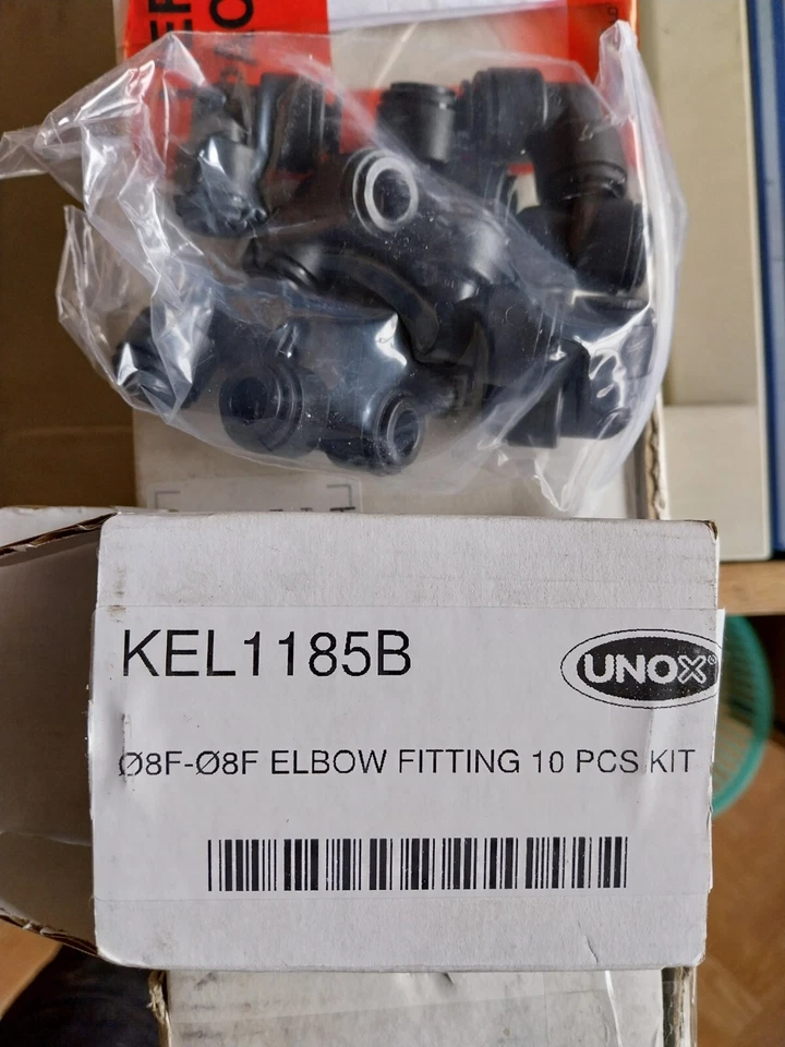 UNOX  KEL1185B - 10 STÜCK WINKELANSCHLUSS 8mm ORIGINALTEILE - Bild 1 von 1