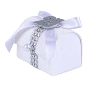 12 Bomboniera bauletto decorato porta confetti 25 anniversario segnaposto nozze - Foto 1 di 3