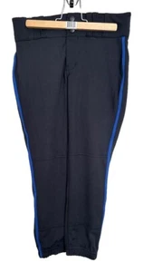 Champro Girls Softball Pants Sz M Black Blue Stripe 26” Waist 20” Inseam - Picture 1 of 4