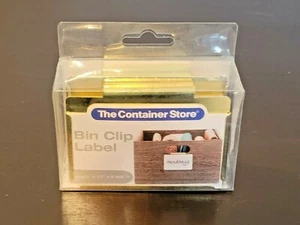 The Container Store Pkg. of 3 - 3 1/2" x 2 5/8" Gold Bin Clip Labels (NEW) - Picture 1 of 4