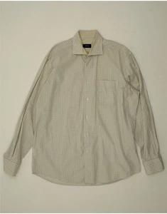 HUGO BOSS Mens Shirt Size 16 1/2 42 Large Off White Check Cotton GY10 - Picture 1 of 3