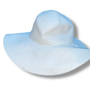 A New Day Straw Sun Hat 3.5" Wide Brim Adjustable Packable Beach Cruise White - Picture 1 of 8