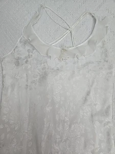 VTG  Intimo Amore Med Nightgown Sexy Ruffled bridal Floral Imprint X Back Flares - Picture 1 of 9